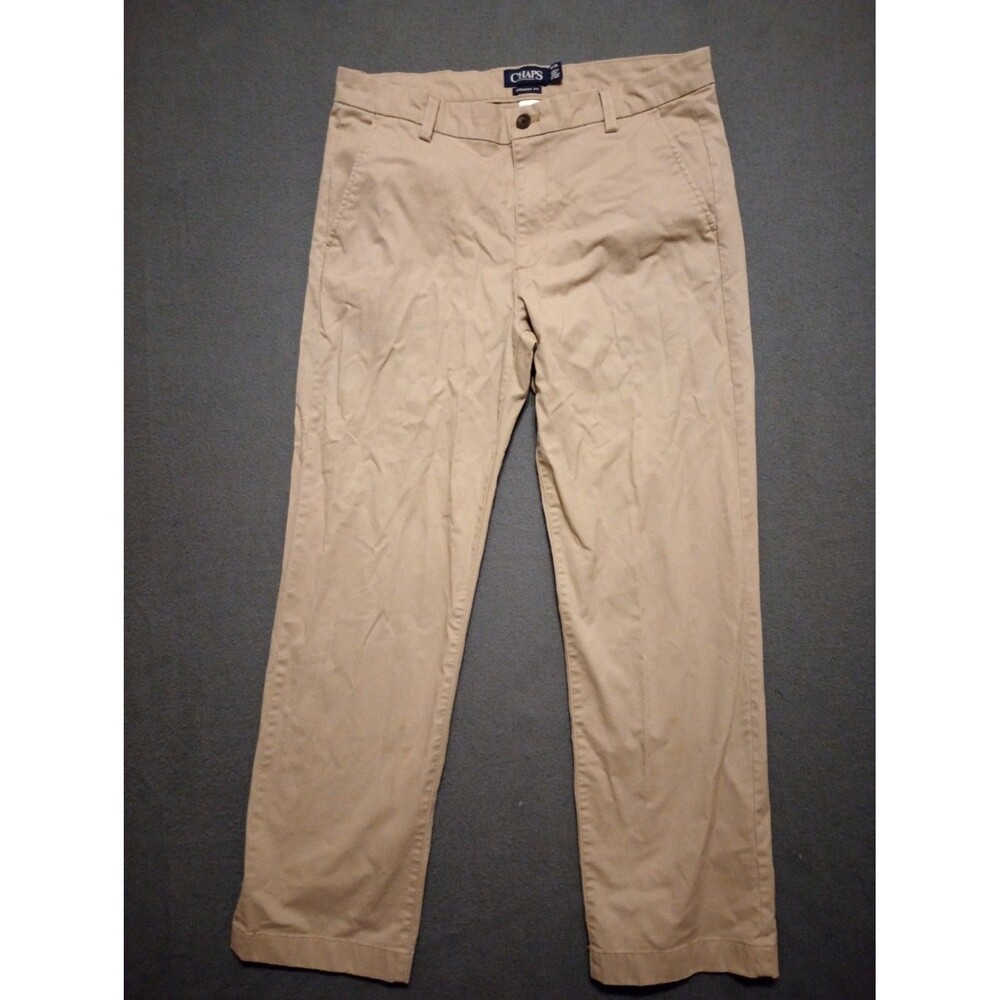 Chaps 32x30 Pants Khaki Straight Fit Flex Waist Stretch